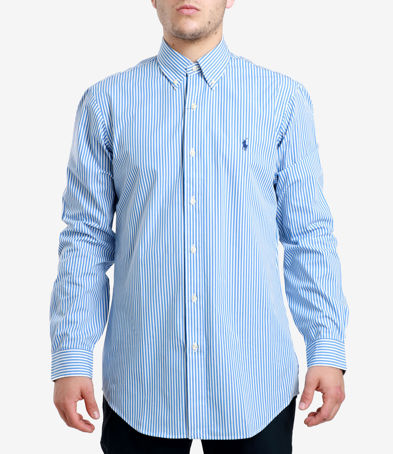 Polo Ralph Lauren | Blue and White Custom Fit Shirt