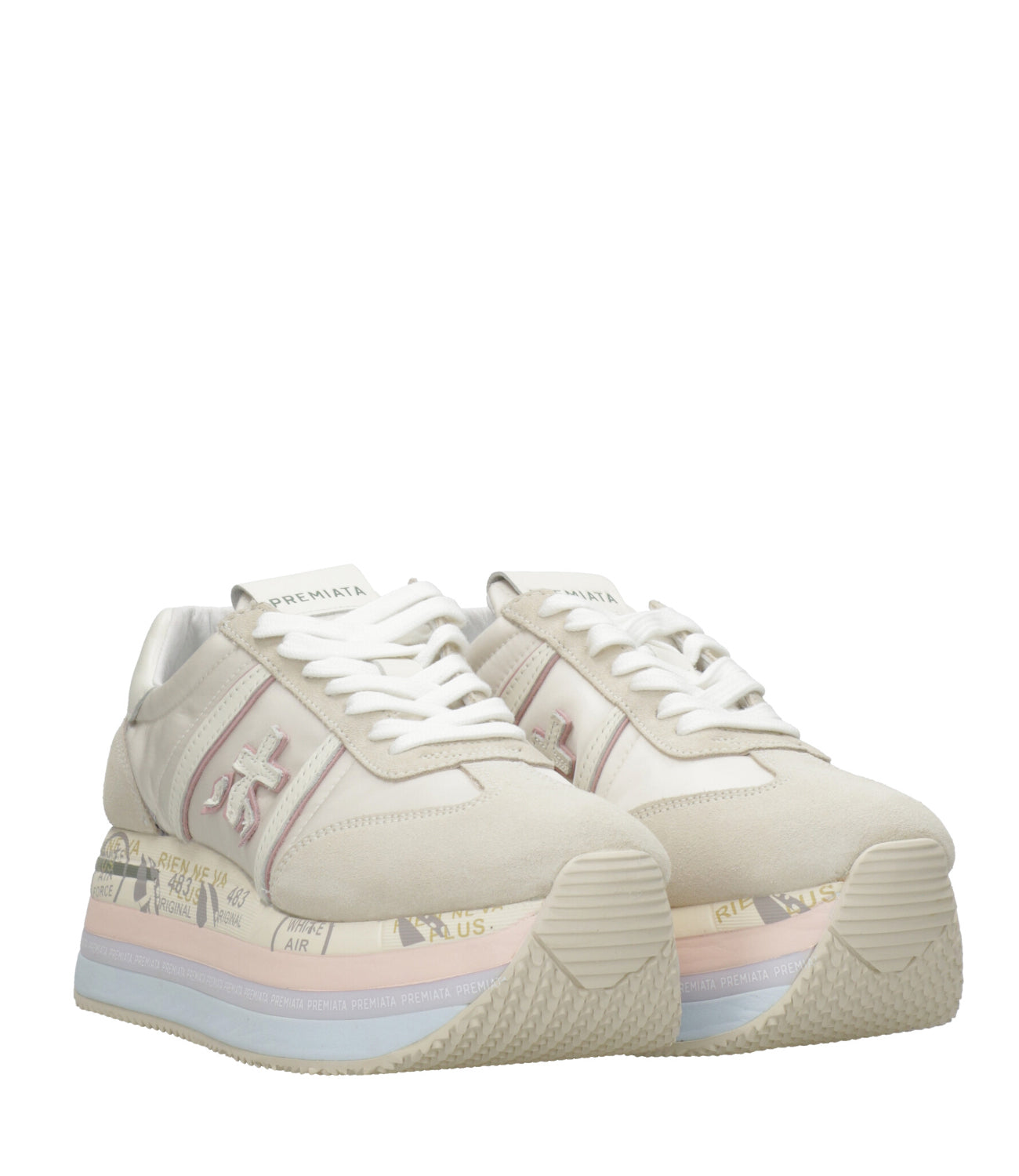 Premiata | Beth White and Ice Sneakers