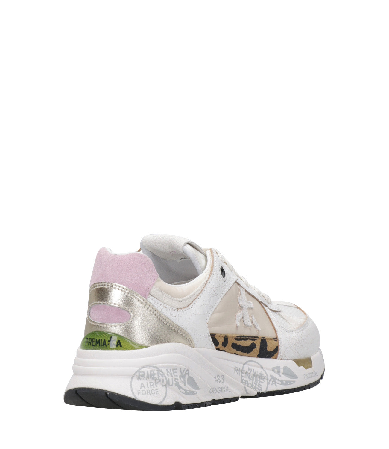 Premiata | Mased White, Beige and Pink Sneakers