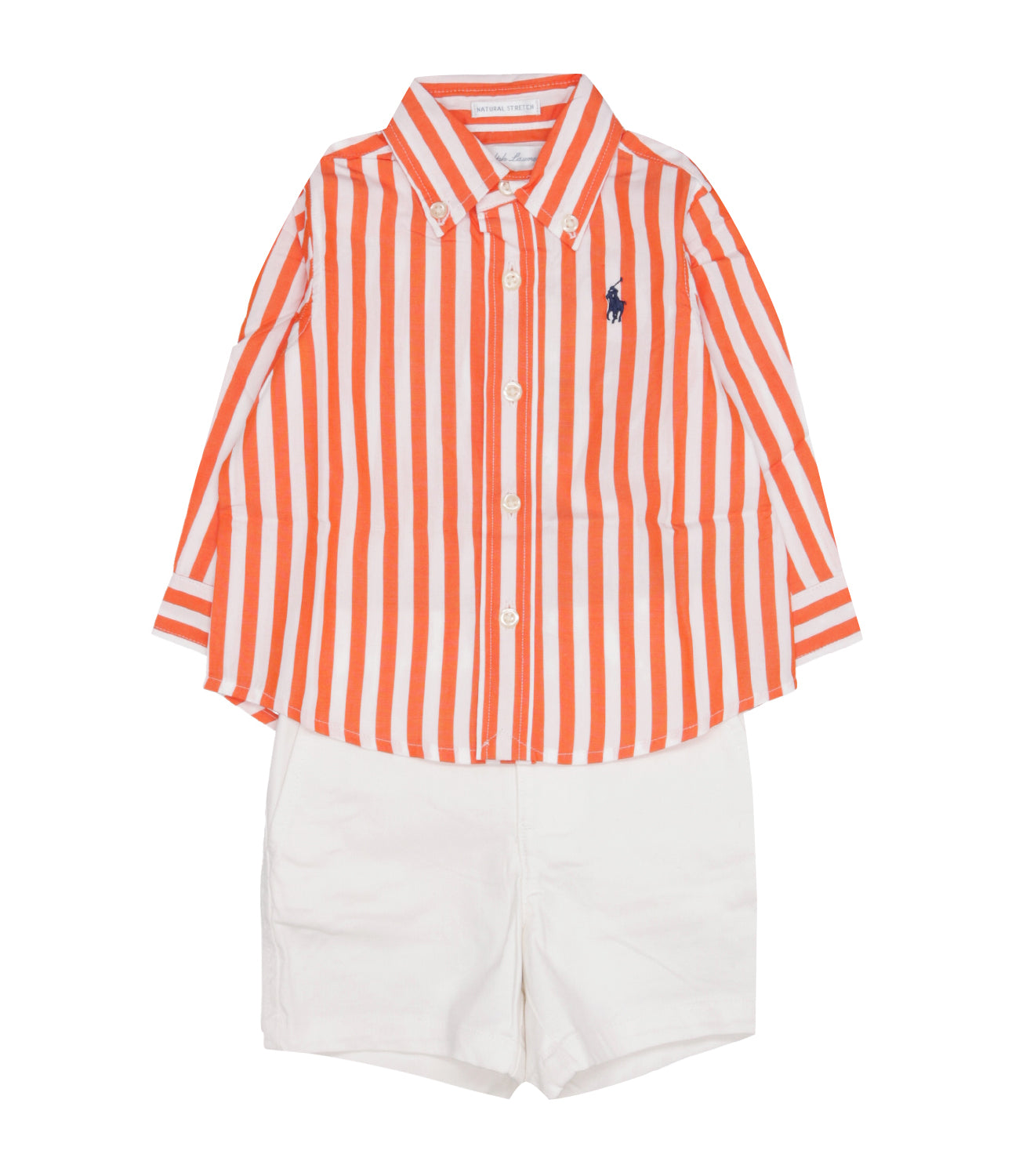 Ralph Lauren Childrenswear | Set Shirt and Bermuda Shorts Orange