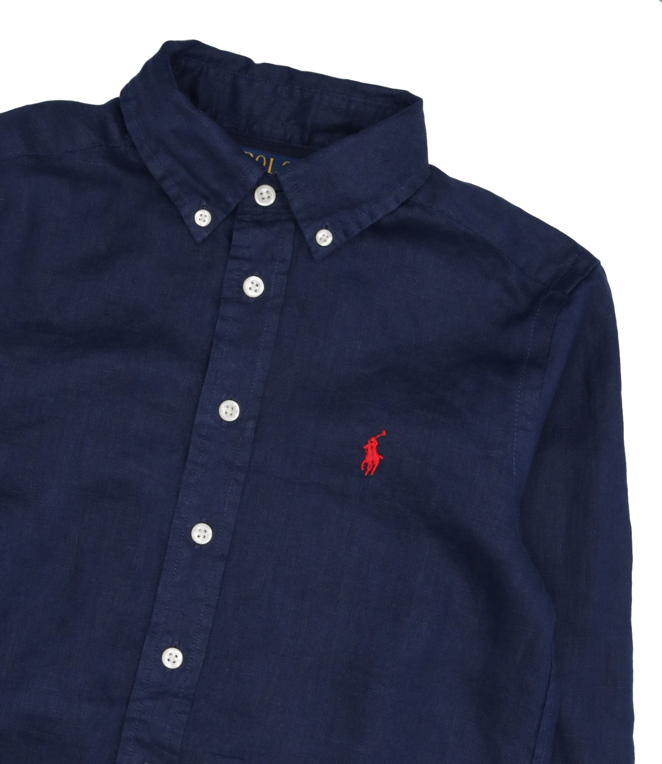 Ralph Lauren Childrenswear | Navy Blue Linen Shirt