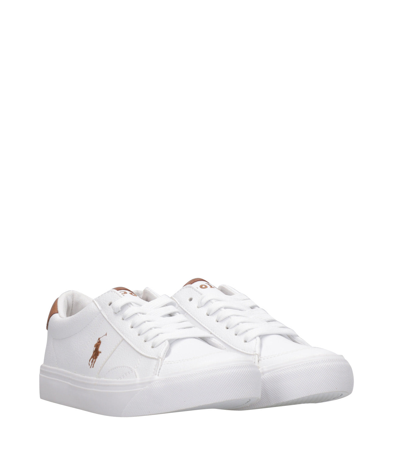 Ralph Lauren Childrenswear | White and Brown Sneakers