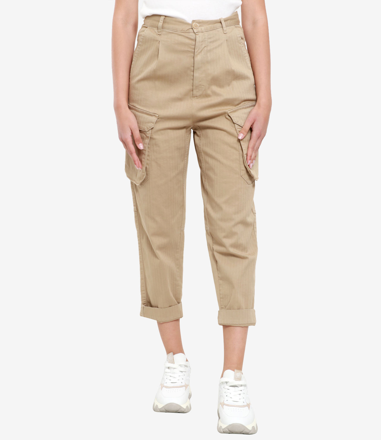 Semicouture | White Hazelnut Trousers