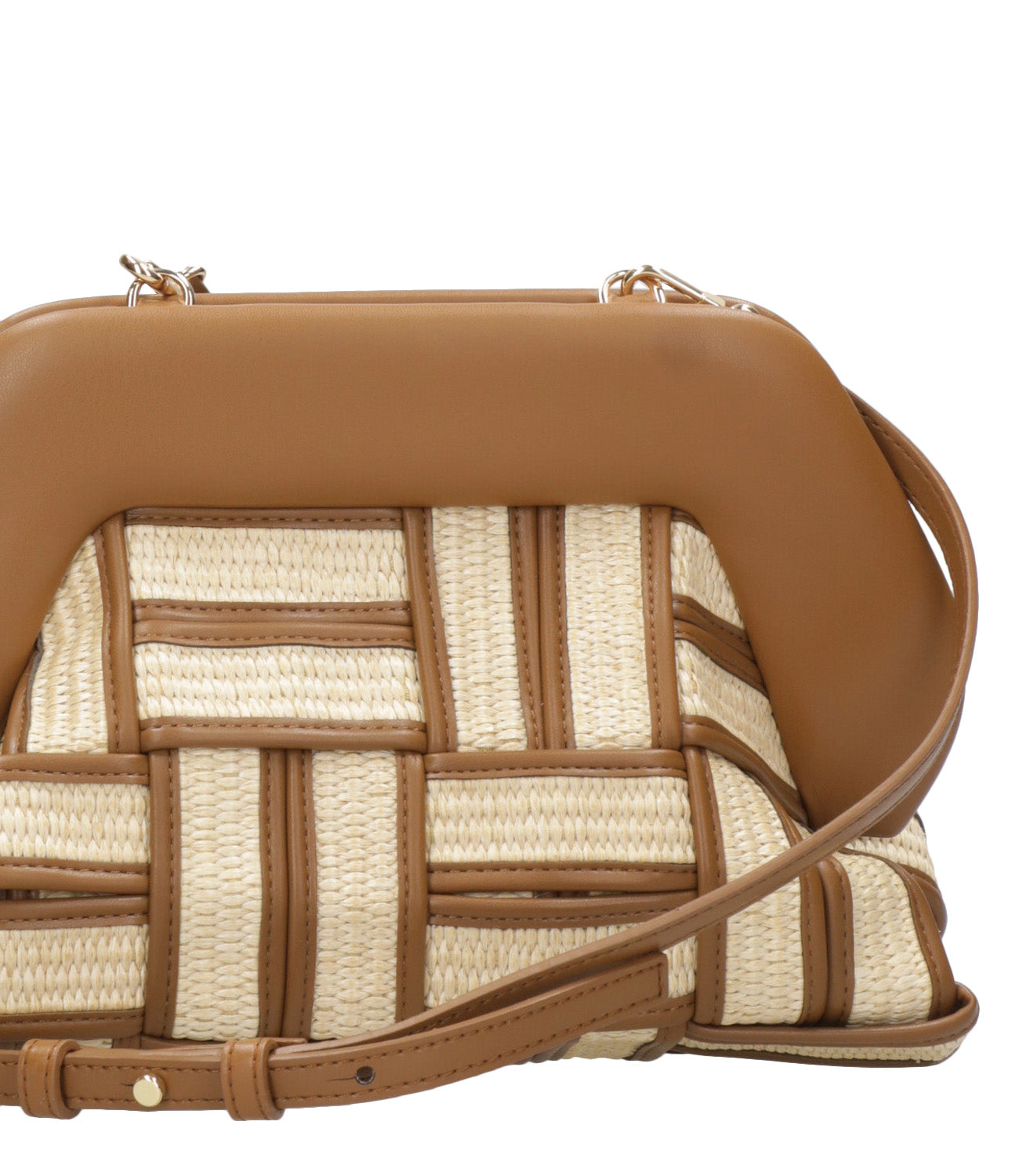 Themoiré | Borsa Tia Weaved Straw Beige e Cammello