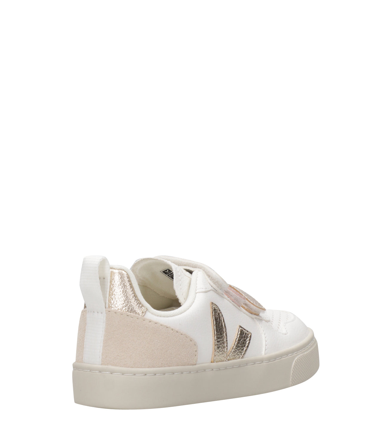 Veja Kids | Sneakers V-10 Velcro Bianco, Oro, Argento e Oro Rosa