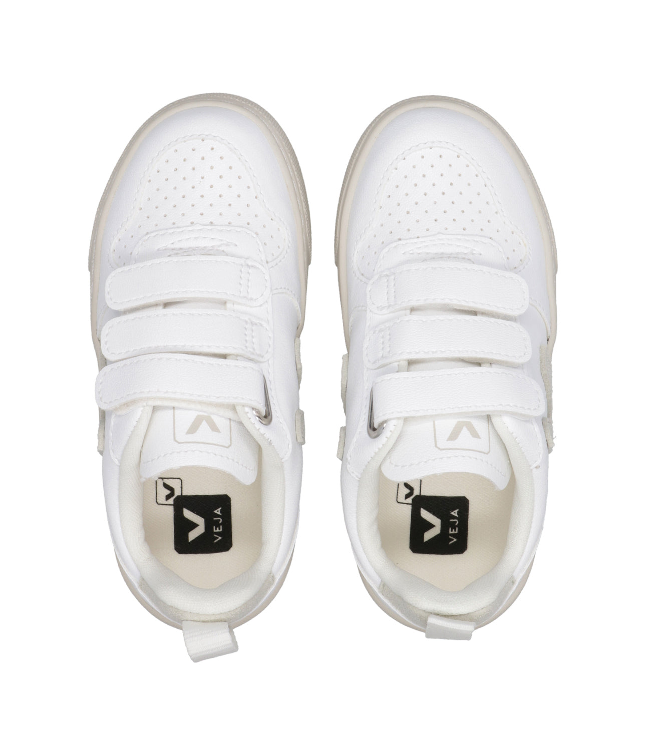 Veja Kids | Sneakers V-10 Velcro Bianco e Avorio