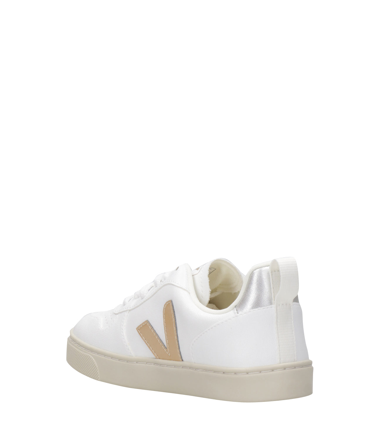 Veja Kids | Sneakers V-10 Velcro Bianco, Oro e Argento