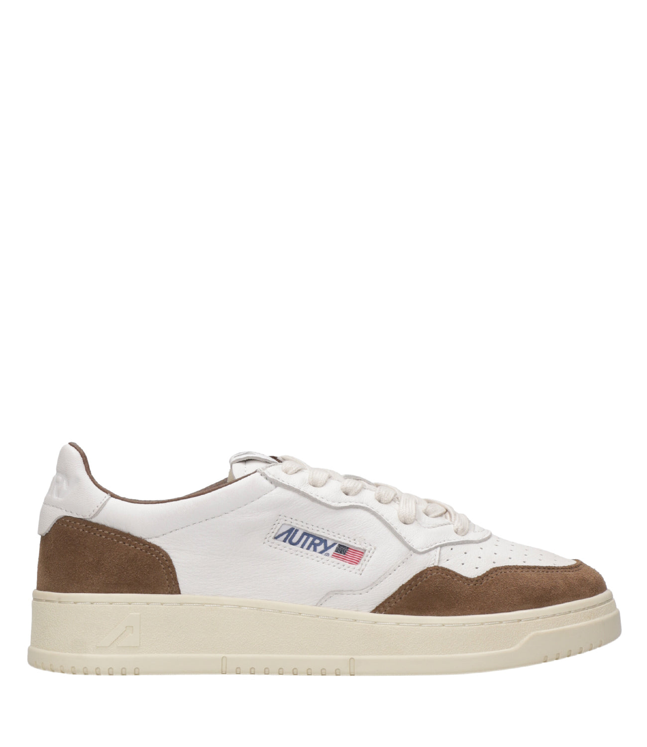 Autry | Medalist Low Man White and Cigar Sneakers