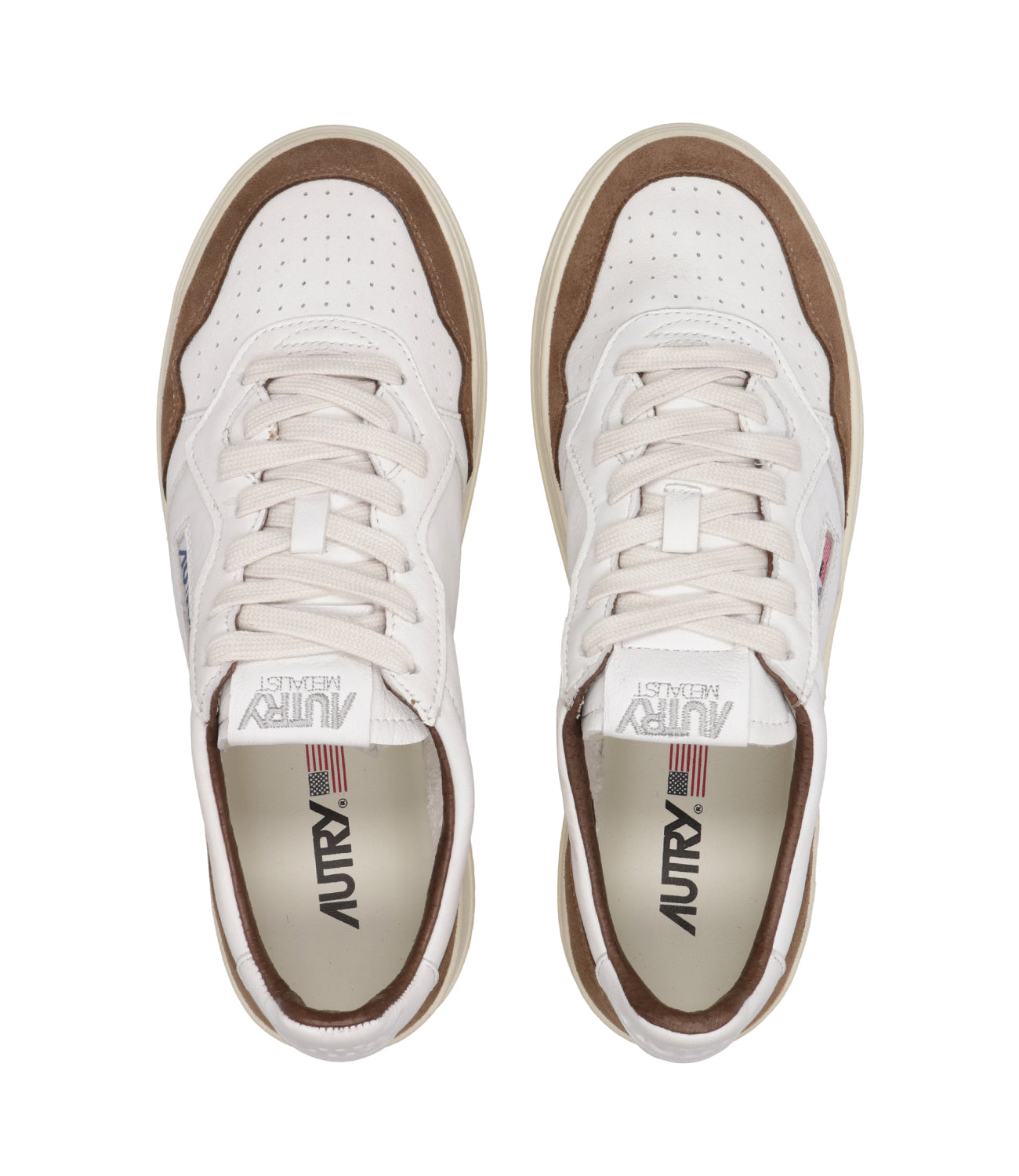 Autry | Sneakers Medalist Low Man Bianca e Sigaro