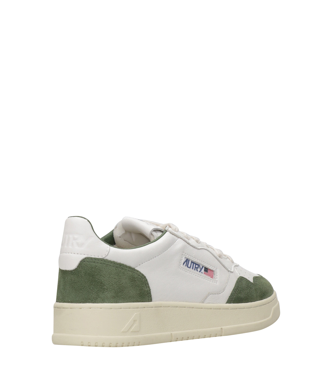 Autry | Medalist Low Man Sneakers White and Military Green