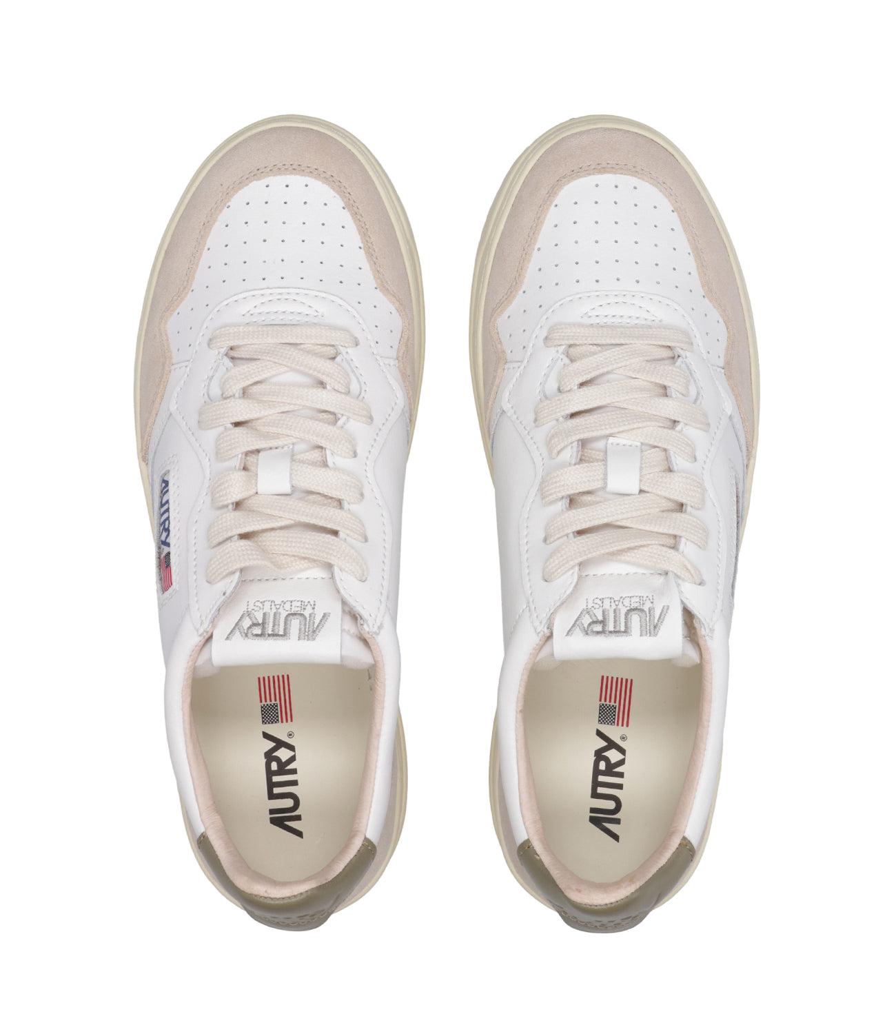 Autry | Sneakers Medalist Low Man Bianca e Verde militare