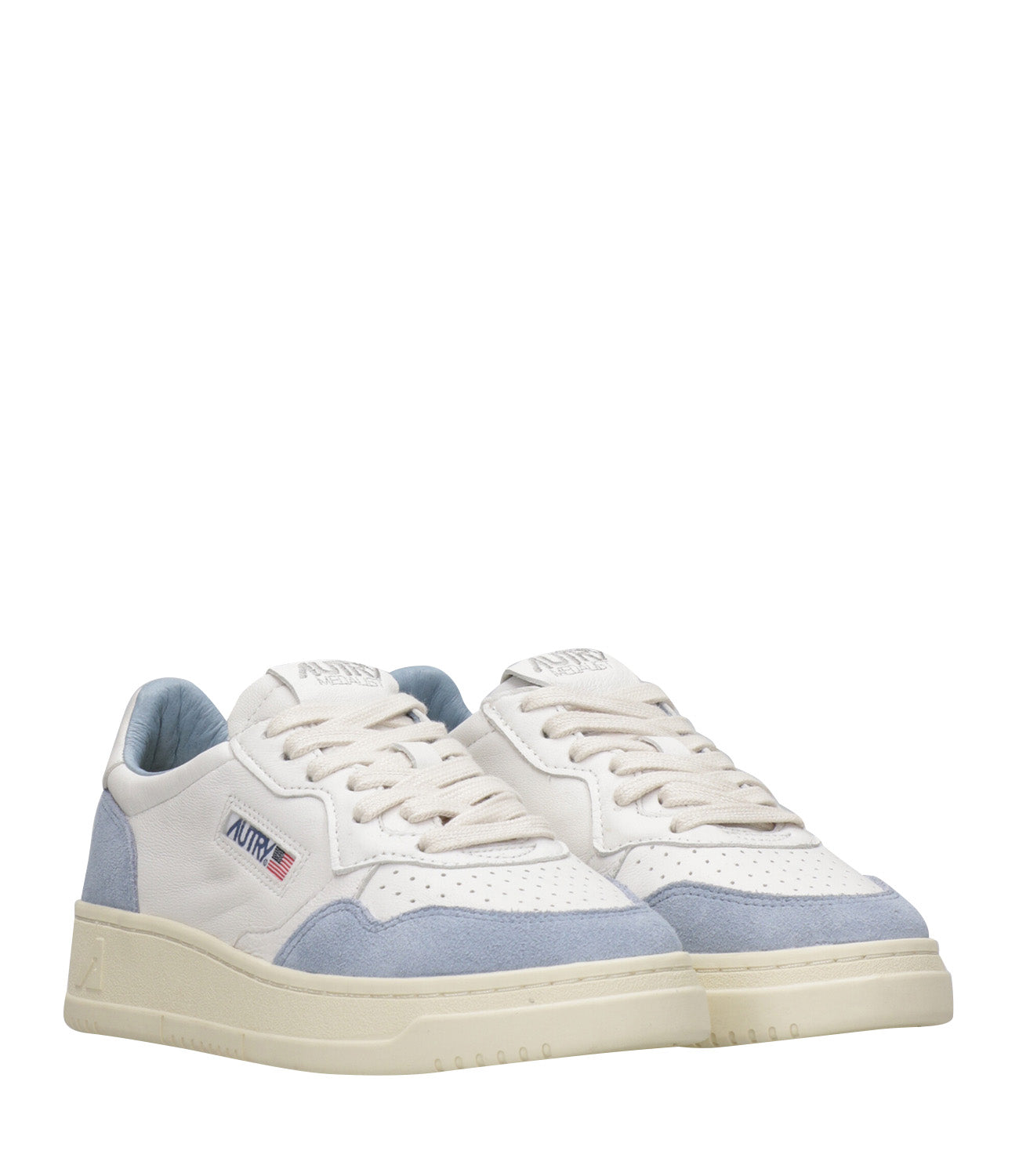 Autry | Medalist Low Woman White and Light Blue Sneakers