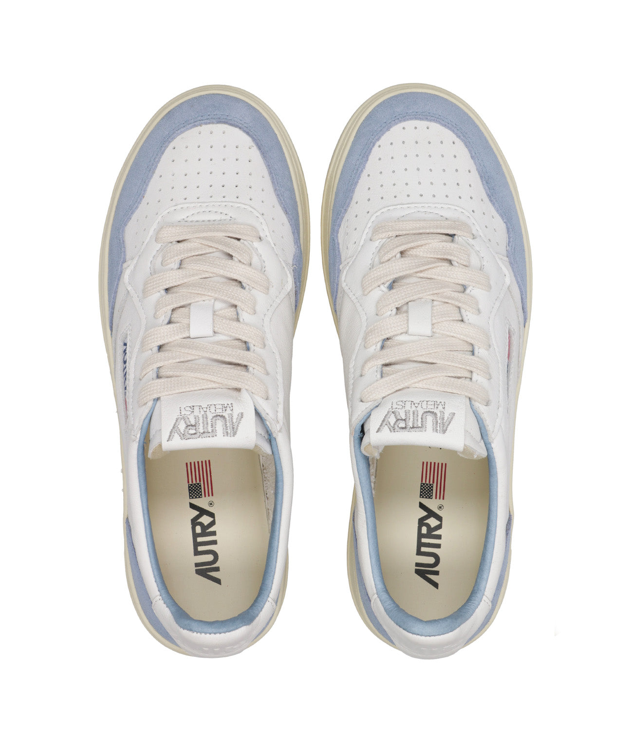 Autry | Medalist Low Woman White and Light Blue Sneakers