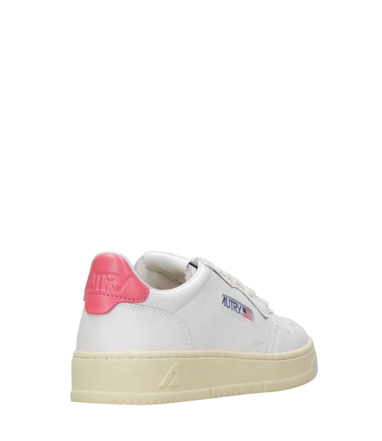 Autry | Medalist Low Woman White and Coral Sneakers