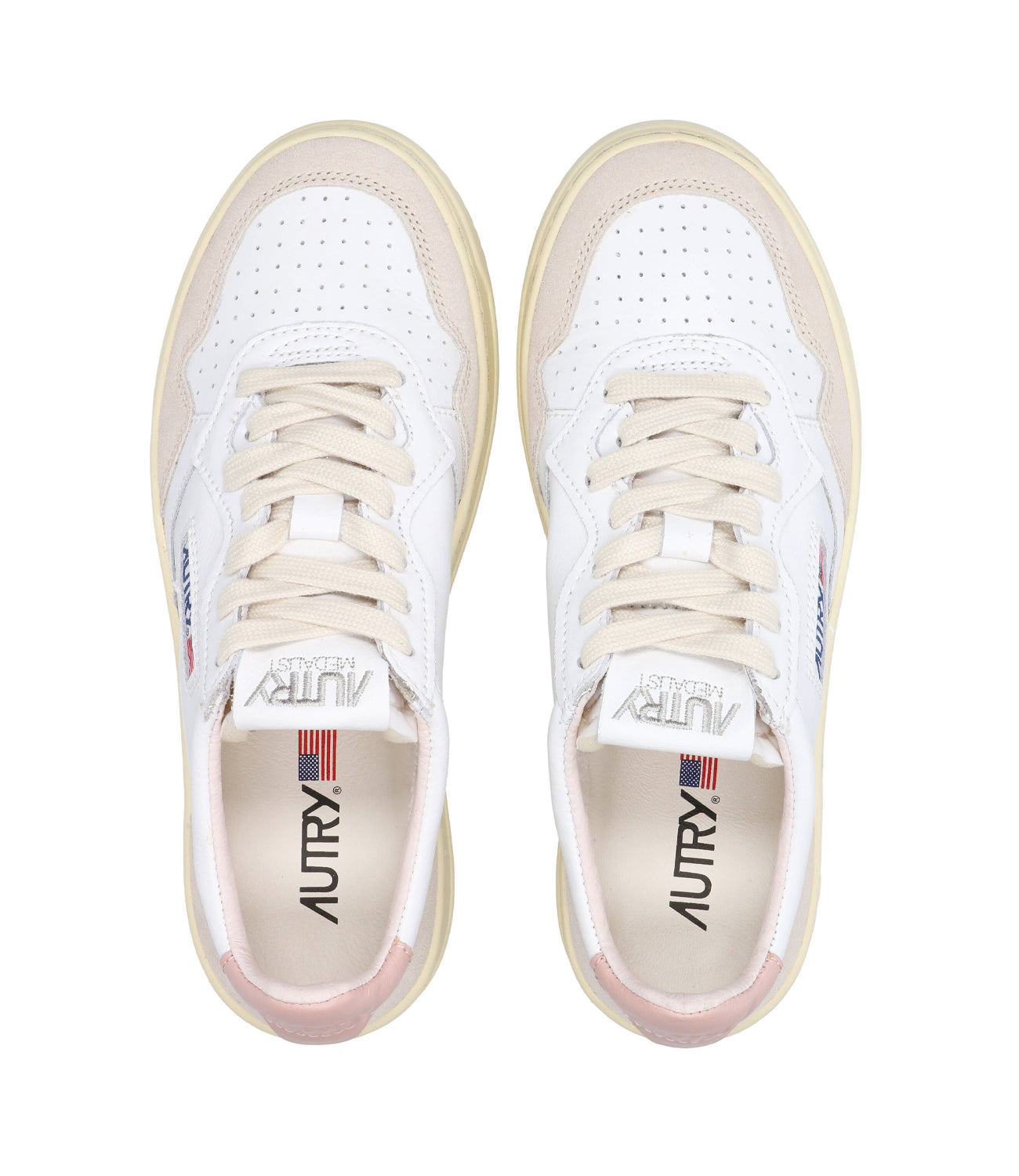 Autry | Sneakers Medalist Low Bianco e Rosa