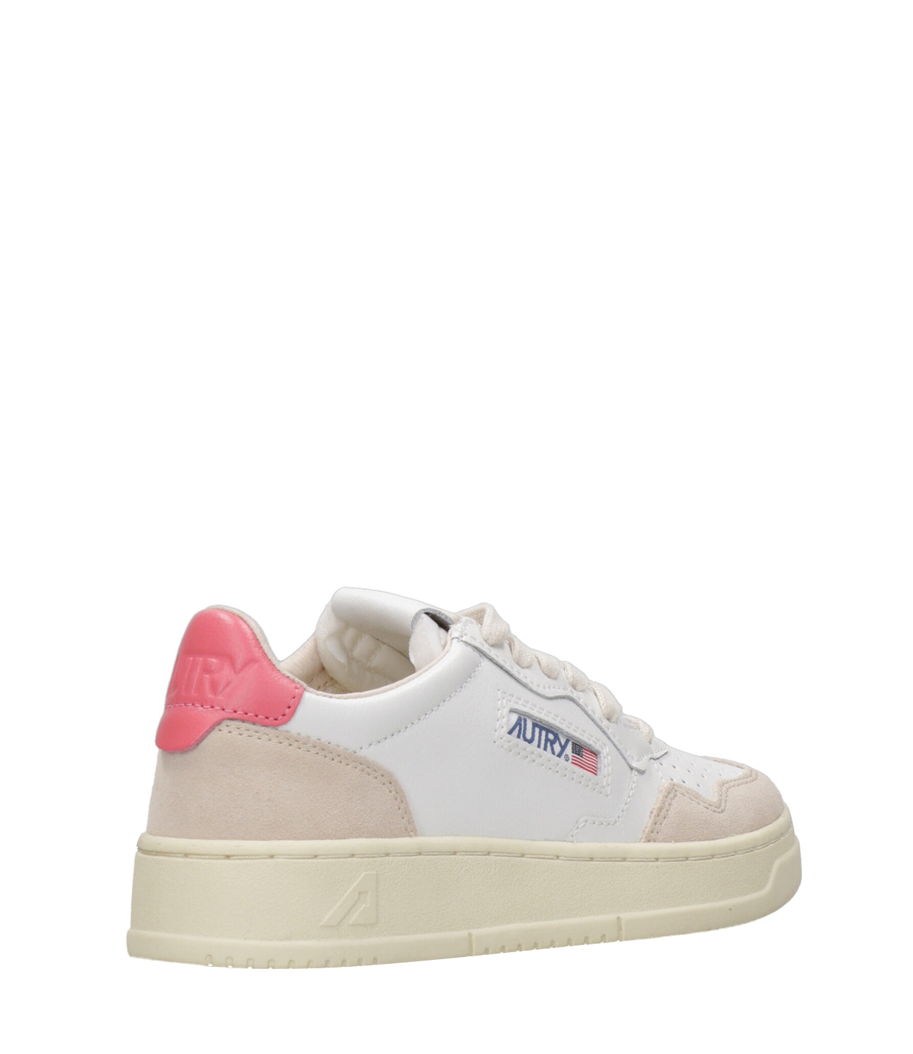 Autry | Medalist Low Woman White and Coral Sneakers