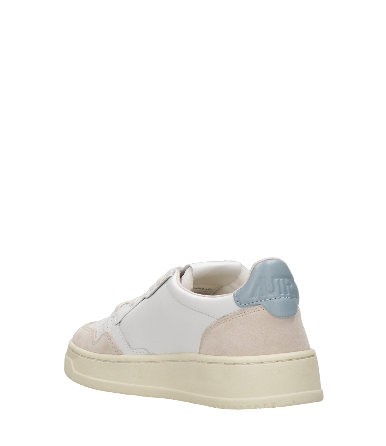 Autry | Medalist Low Woman White and Celeste Metallic Sneakers