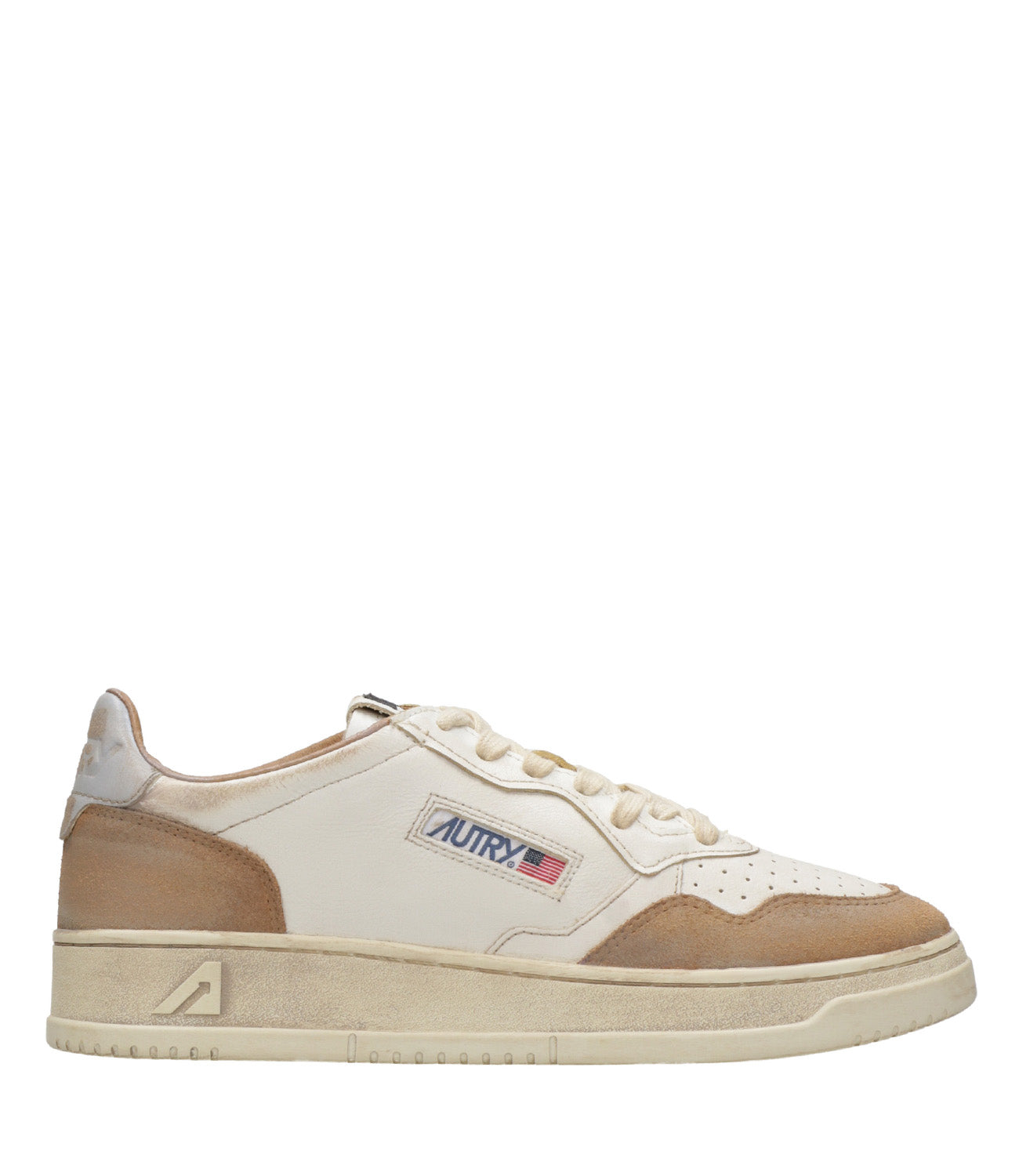 Autry | Sneakers Sup Vint Low Man White and Cognac