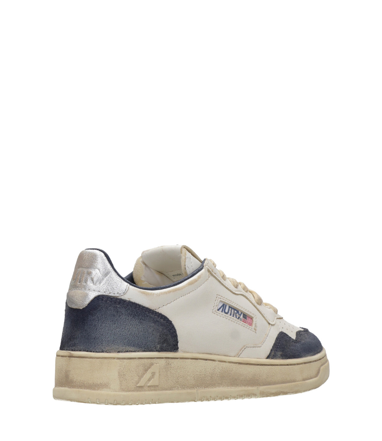 Autry | Sup Vint Low Man Sneakers White and Blue