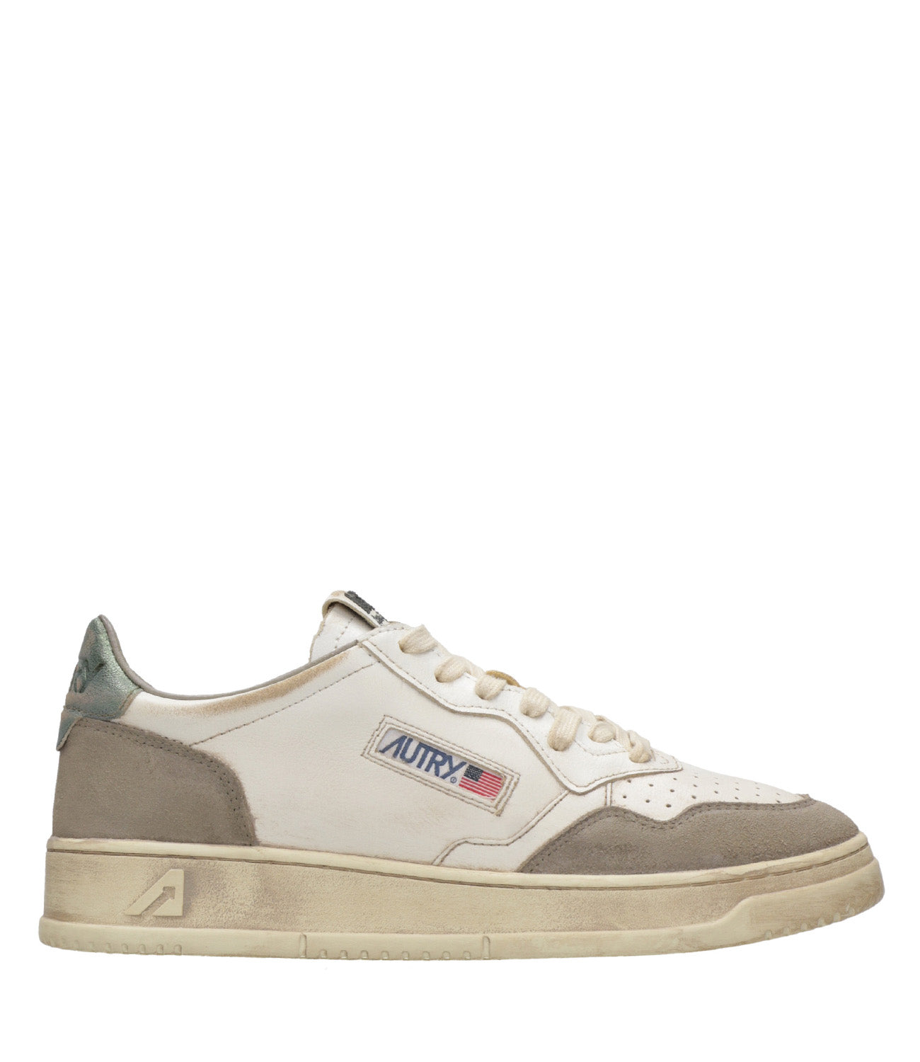 Autry | Sneakers Sup Vint Low Man Bianco e Verde muschio