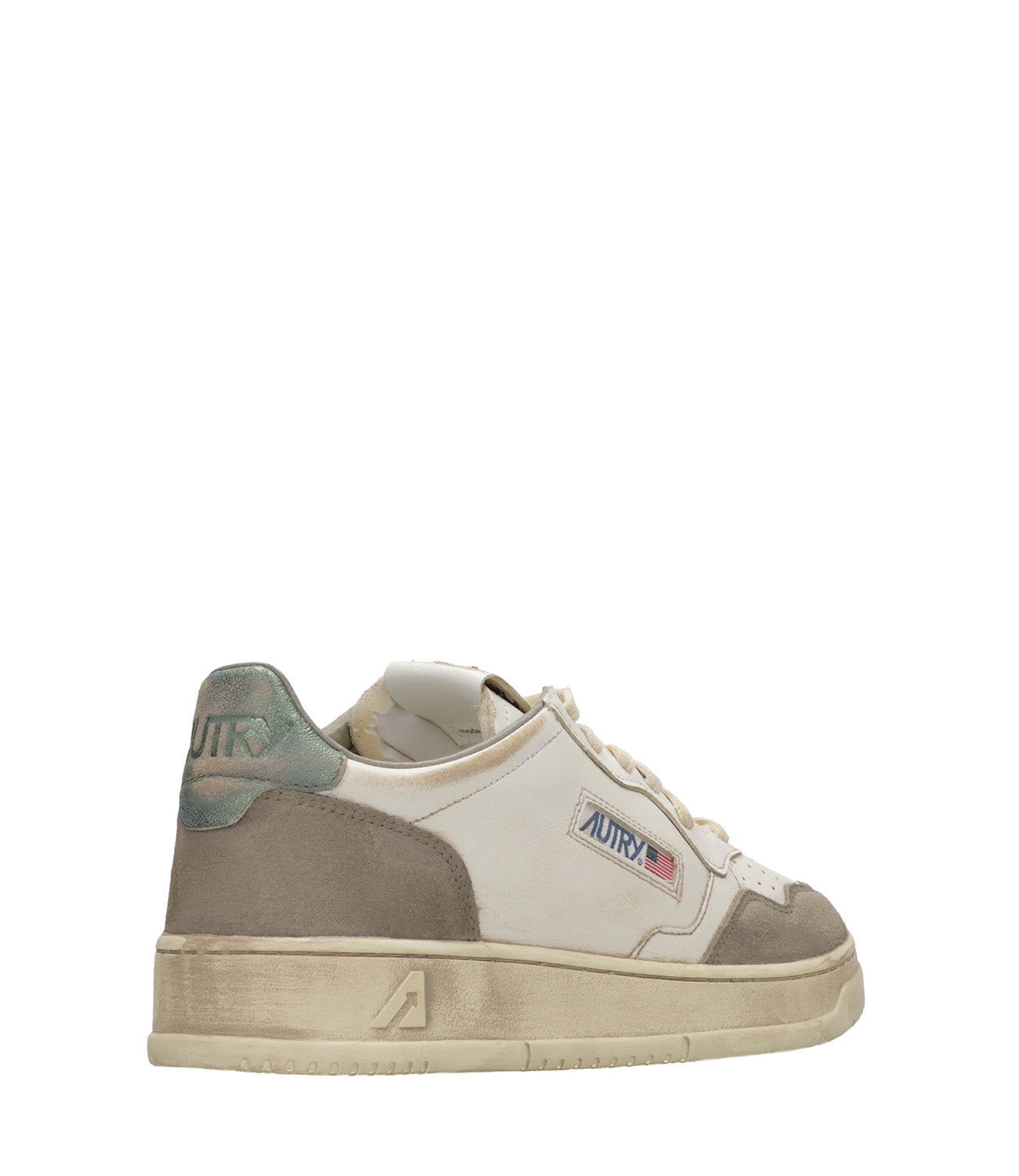 Autry | Sneakers Sup Vint Low Man Bianco e Verde muschio