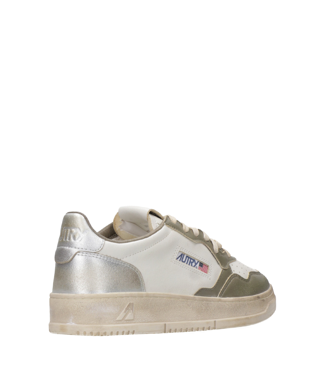 Autry | Sneakers Sup Vint Low Man Bianco Verde ed Argento