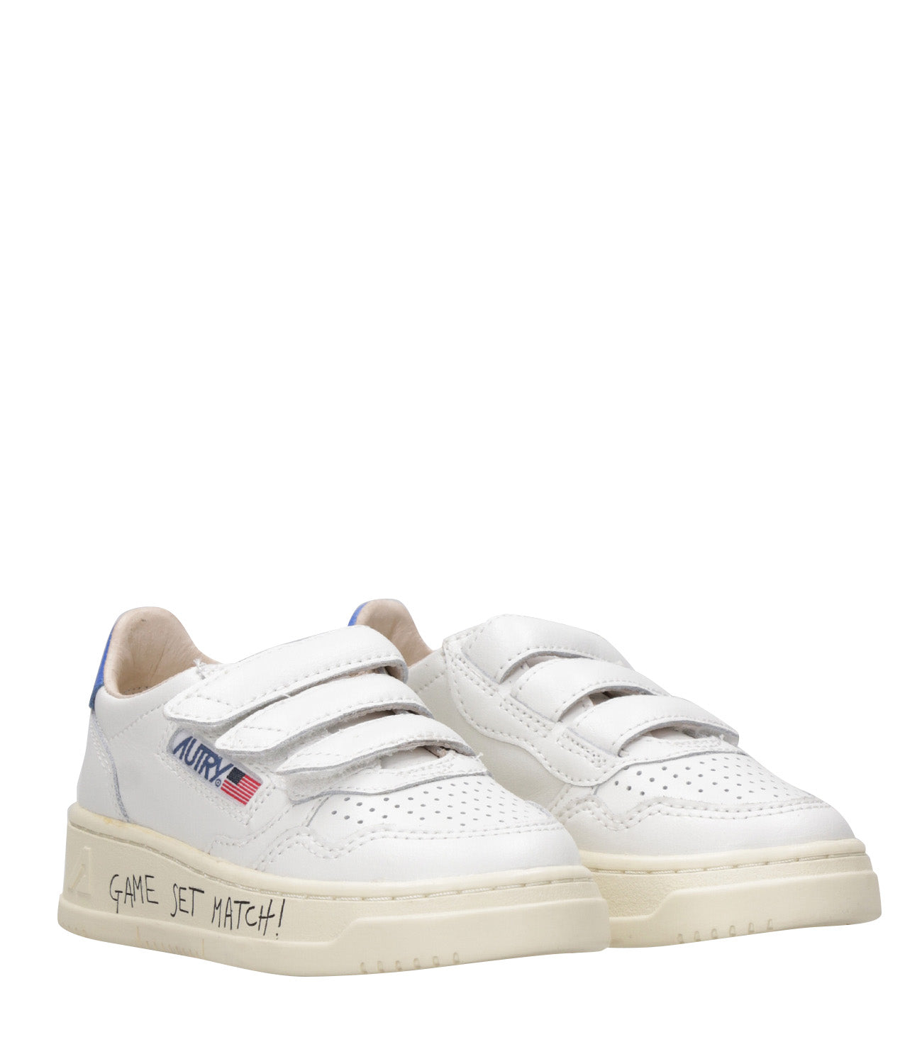 Autry Kids | Sneakers Kidstripes Low Bianco e Azzurro