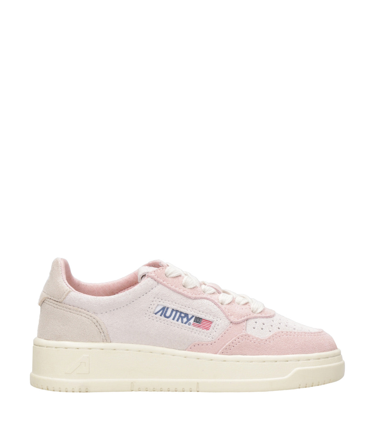 Autry Kids | Medalist Low White and Pink Sneakers