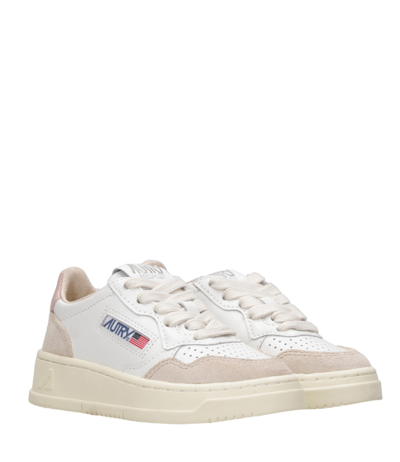 Autry Kids | Sneakers Medalist Low Bianco e Rosa