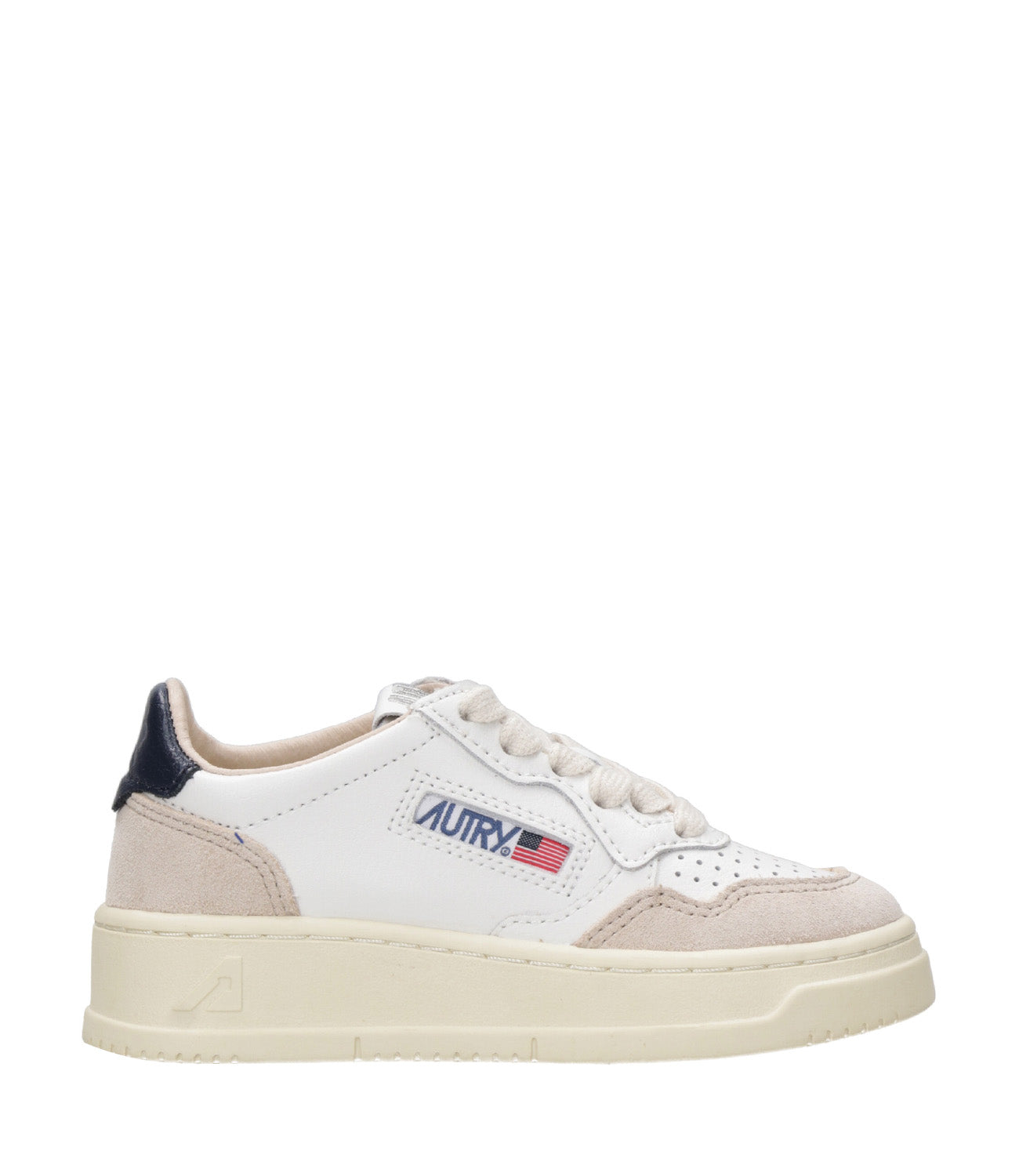 Autry Kids | Medalist Low White and Blue Sneakers