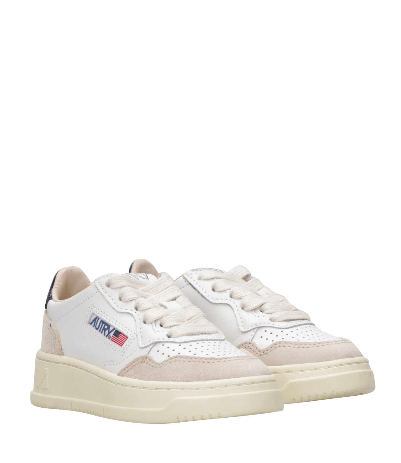 Autry Kids | Medalist Low White and Blue Sneakers