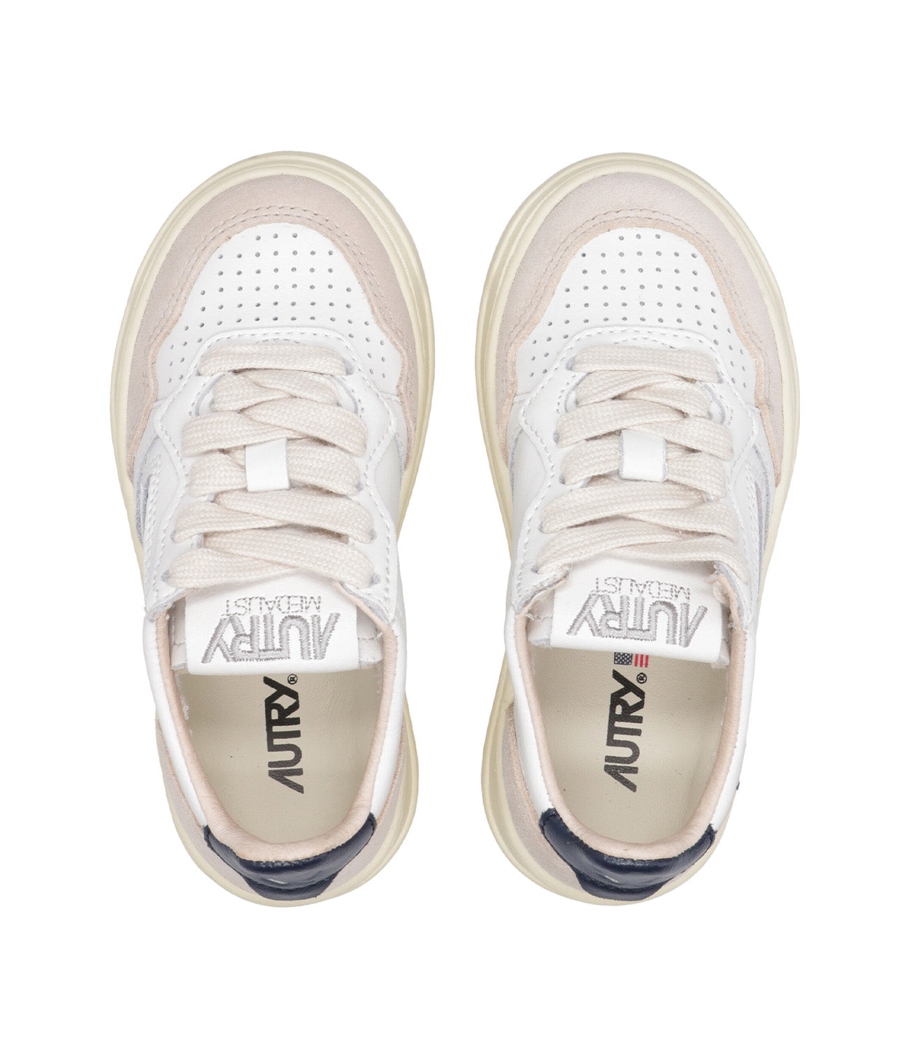 Autry Kids | Sneakers Medalist Low Bianco e Blu