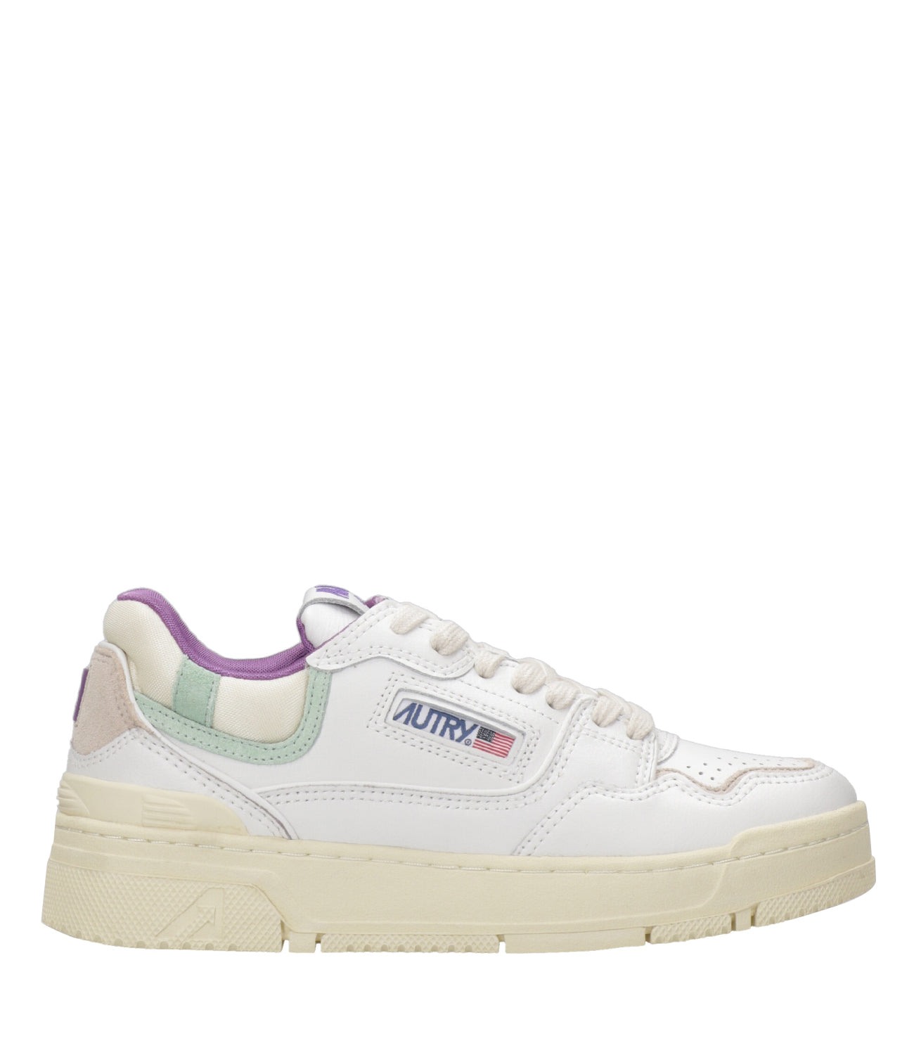 Autry | Sneakers CLC Low Woman Bianca Viola e Verde