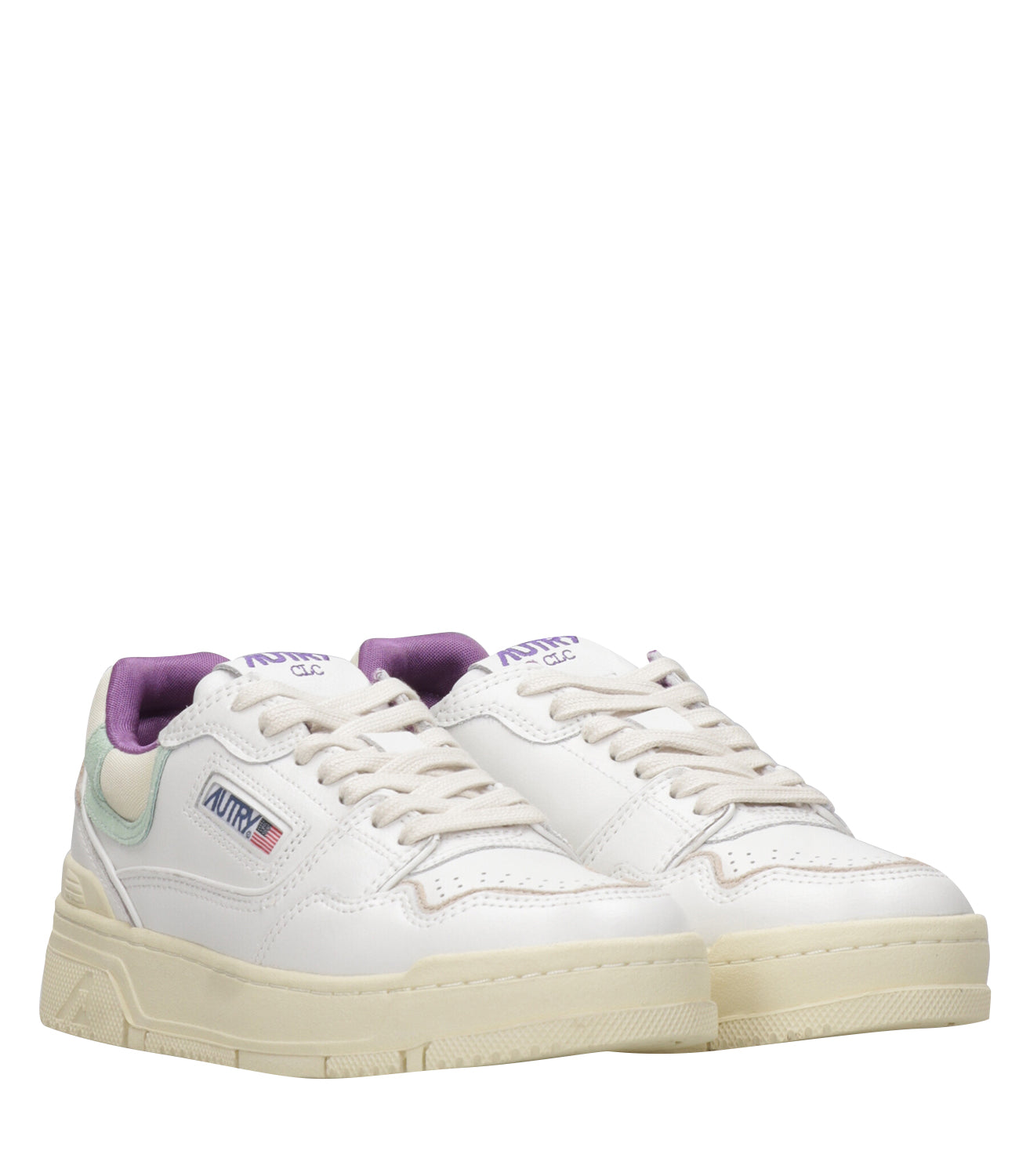 Autry | Sneakers CLC Low Woman Bianca Viola e Verde