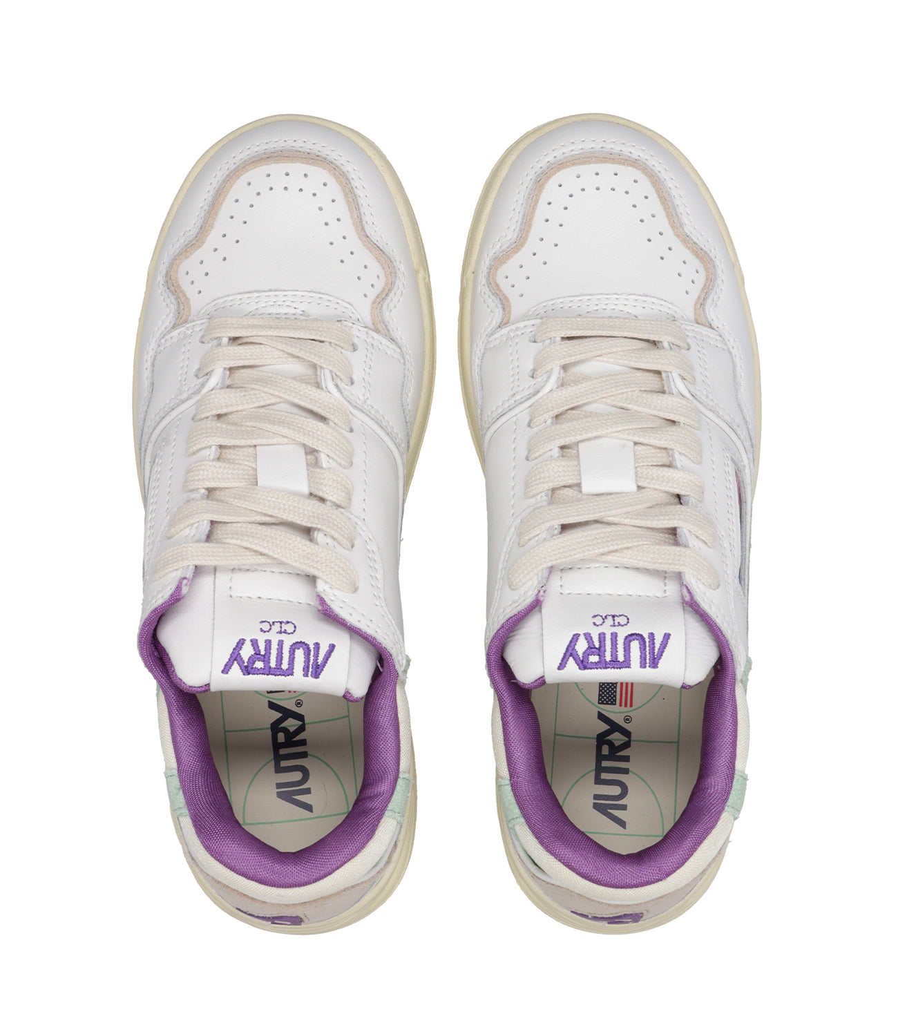 Autry | Sneakers CLC Low Woman White Purple and Green