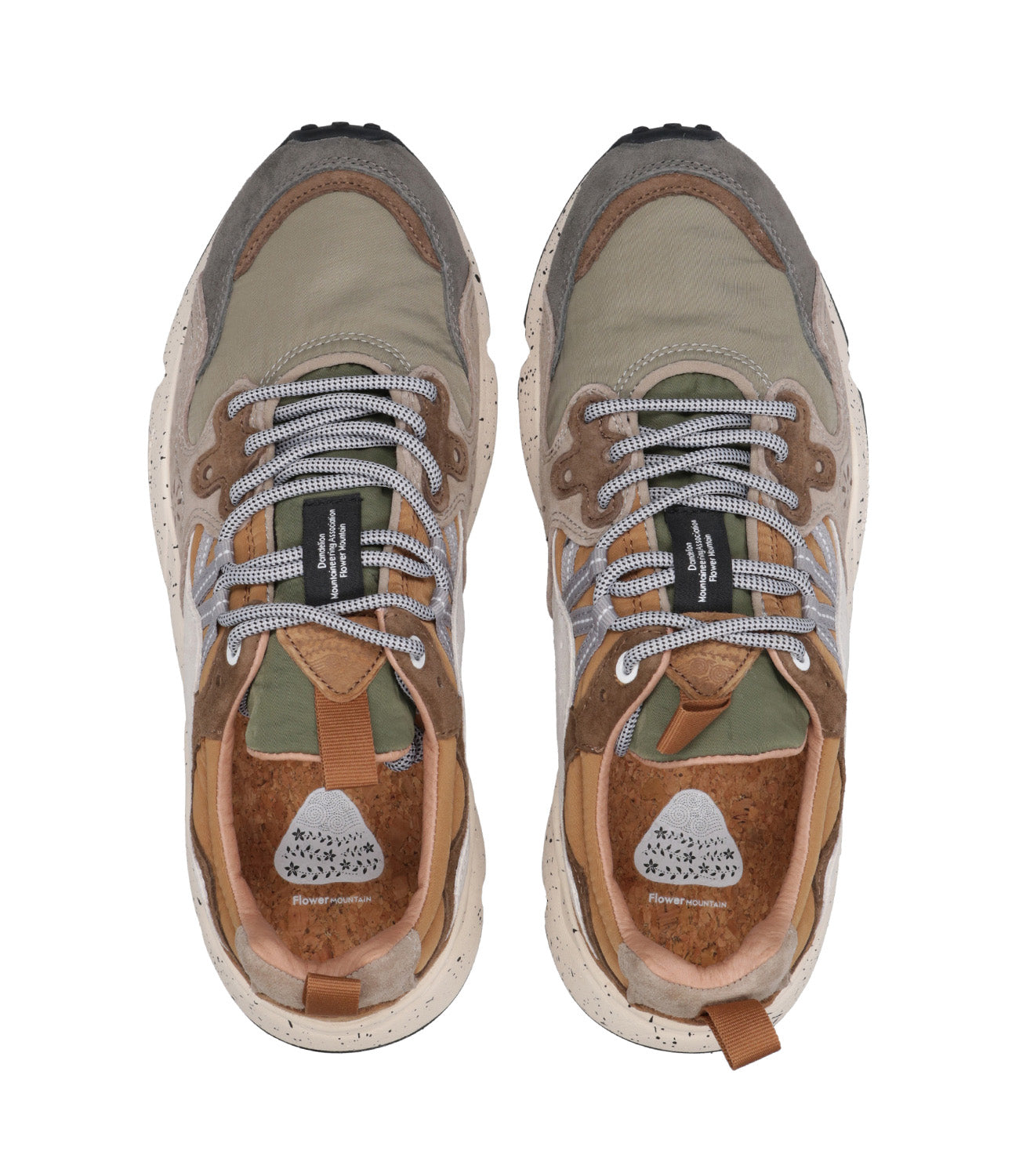 Flower Mountain | Yamano 3 Man Sneakers Military Green Grey and Brown