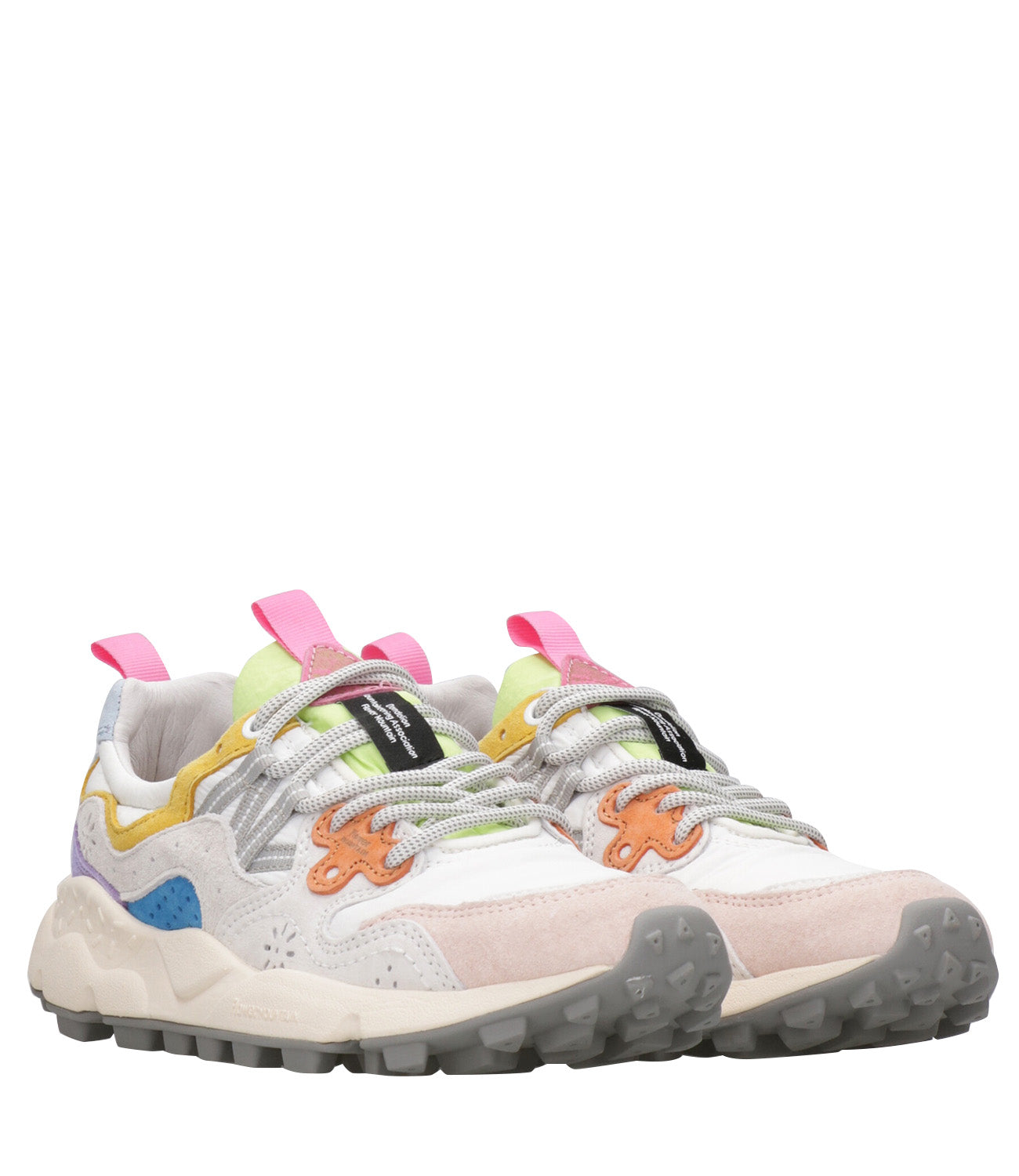 Flower Mountain | Sneakers Yamano 3 Donna Bianco Rosa e Verde