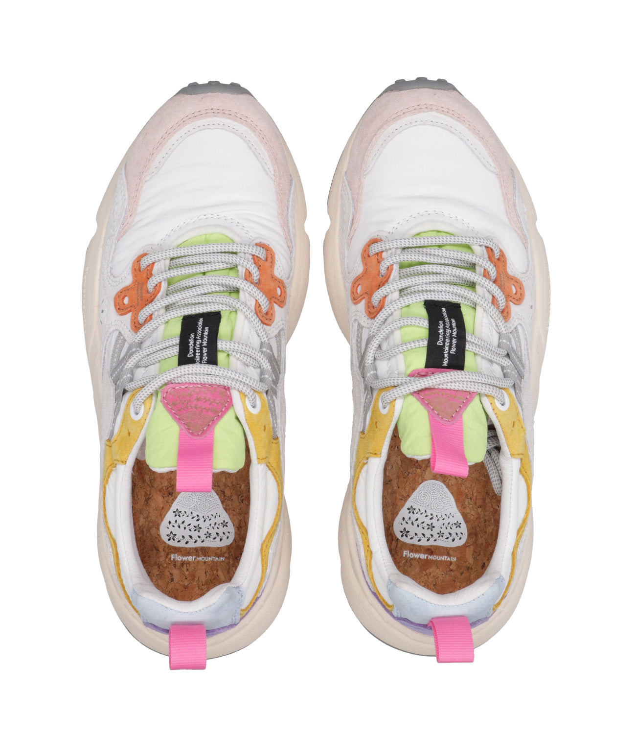 Flower Mountain | Sneakers Yamano 3 Donna Bianco Rosa e Verde