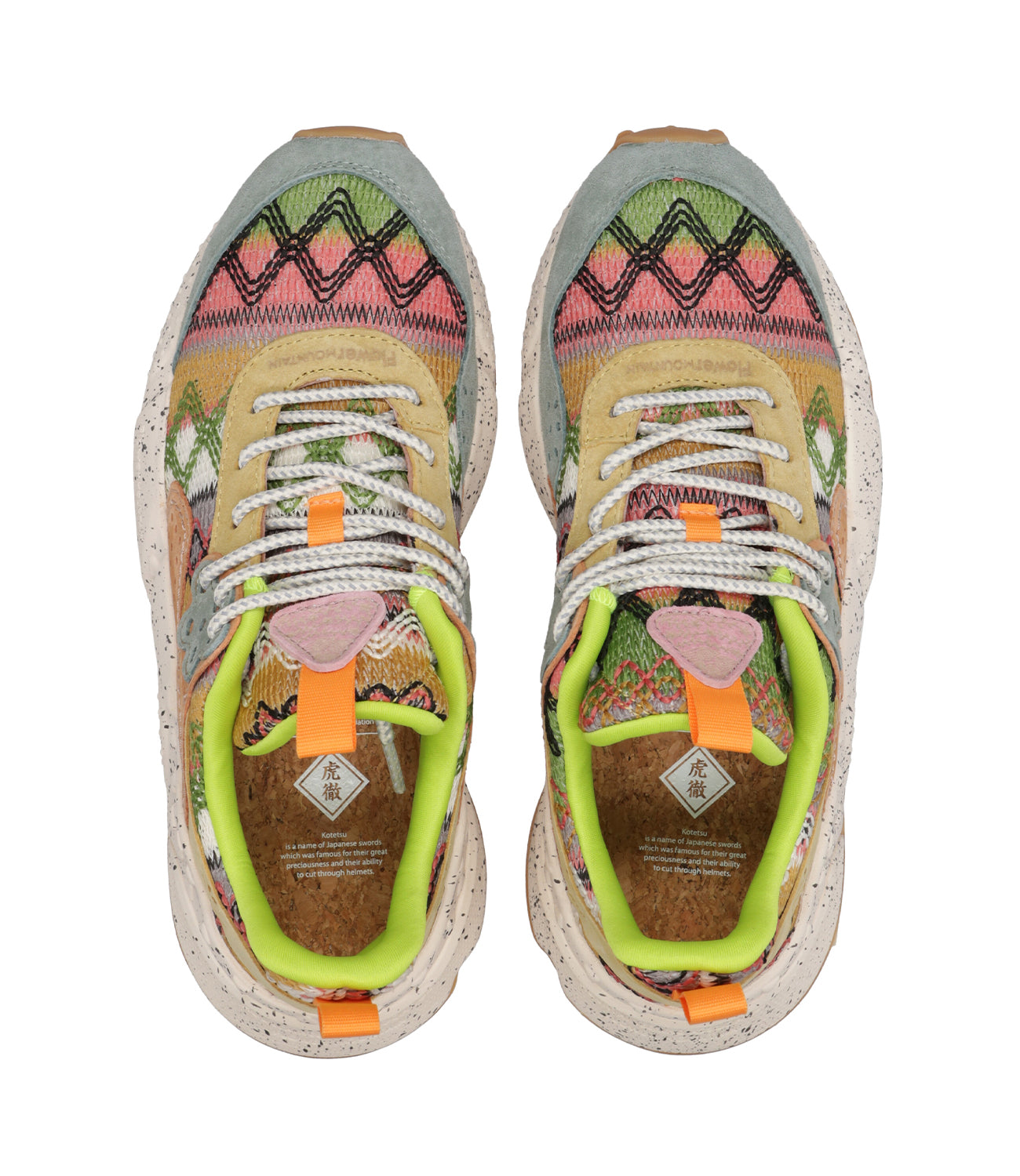 Flower Mountain | Sneakers Kotetsu Multi Fabric Grey Apricot and Cream