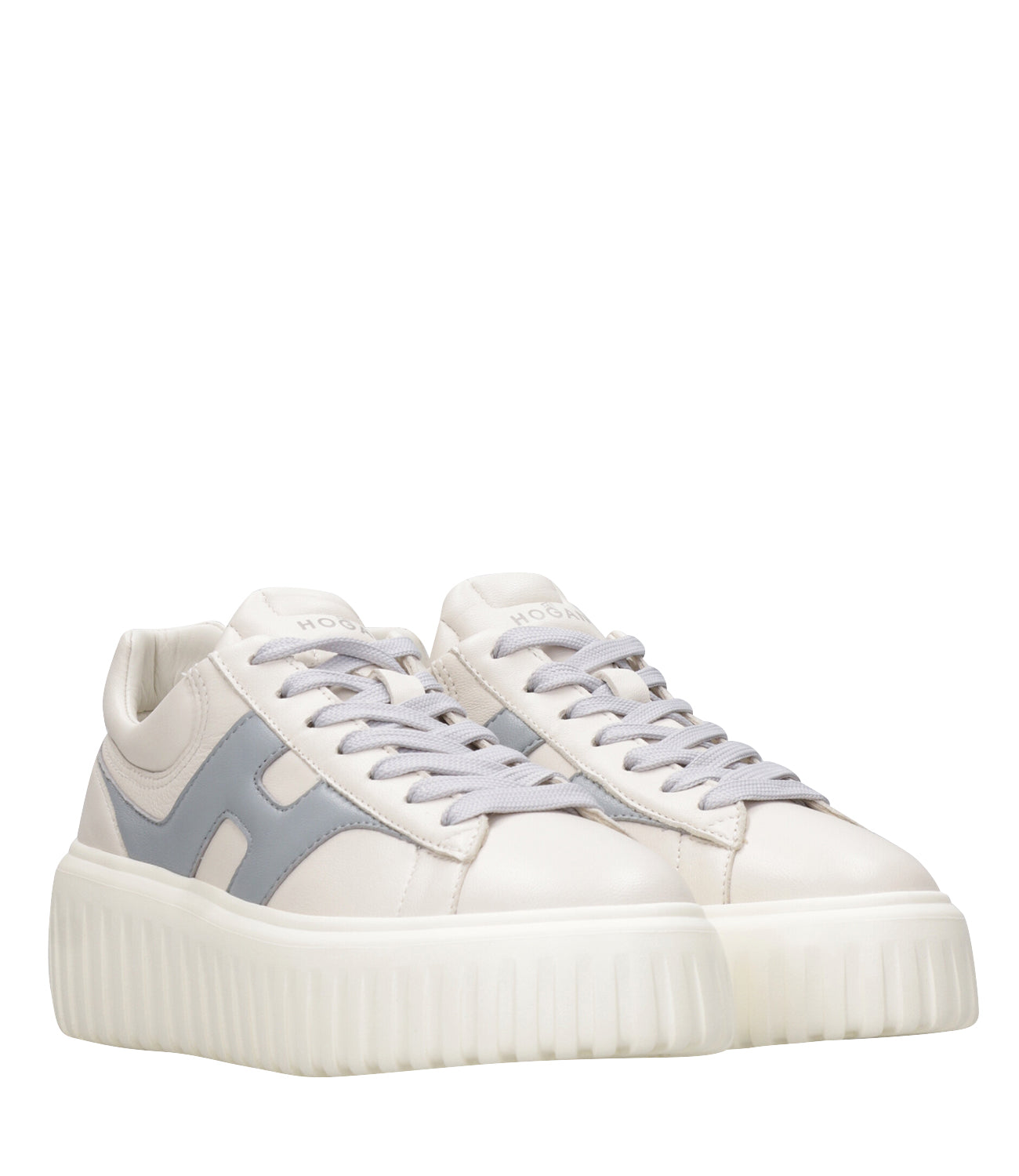 Hogan | Sneakers H-Stripes Cream and Light Blue