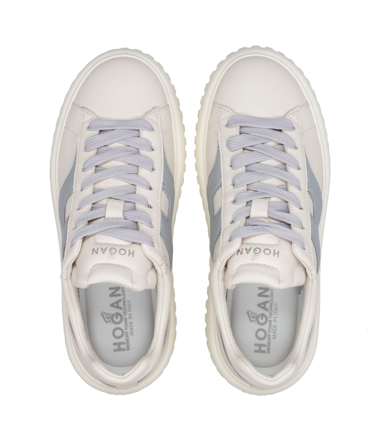 Hogan | Sneakers H-Stripes Cream and Light Blue