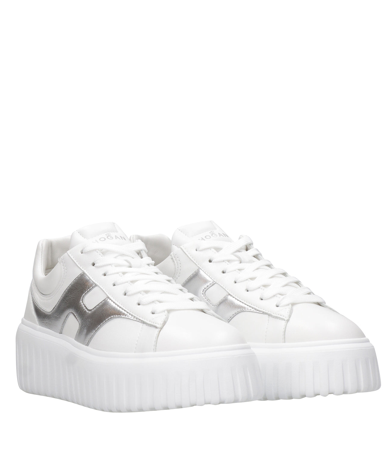 Hogan | Sneakers H-Stripes Bianco e Argento