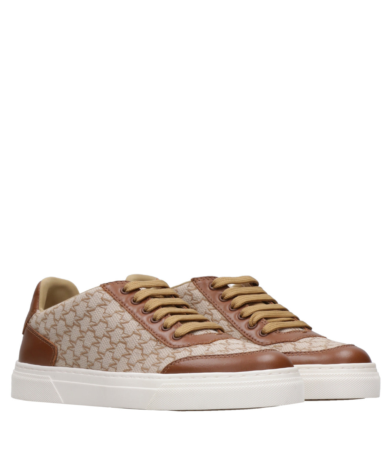 Max Mara | Citysneak Leather and Beige Sneakers