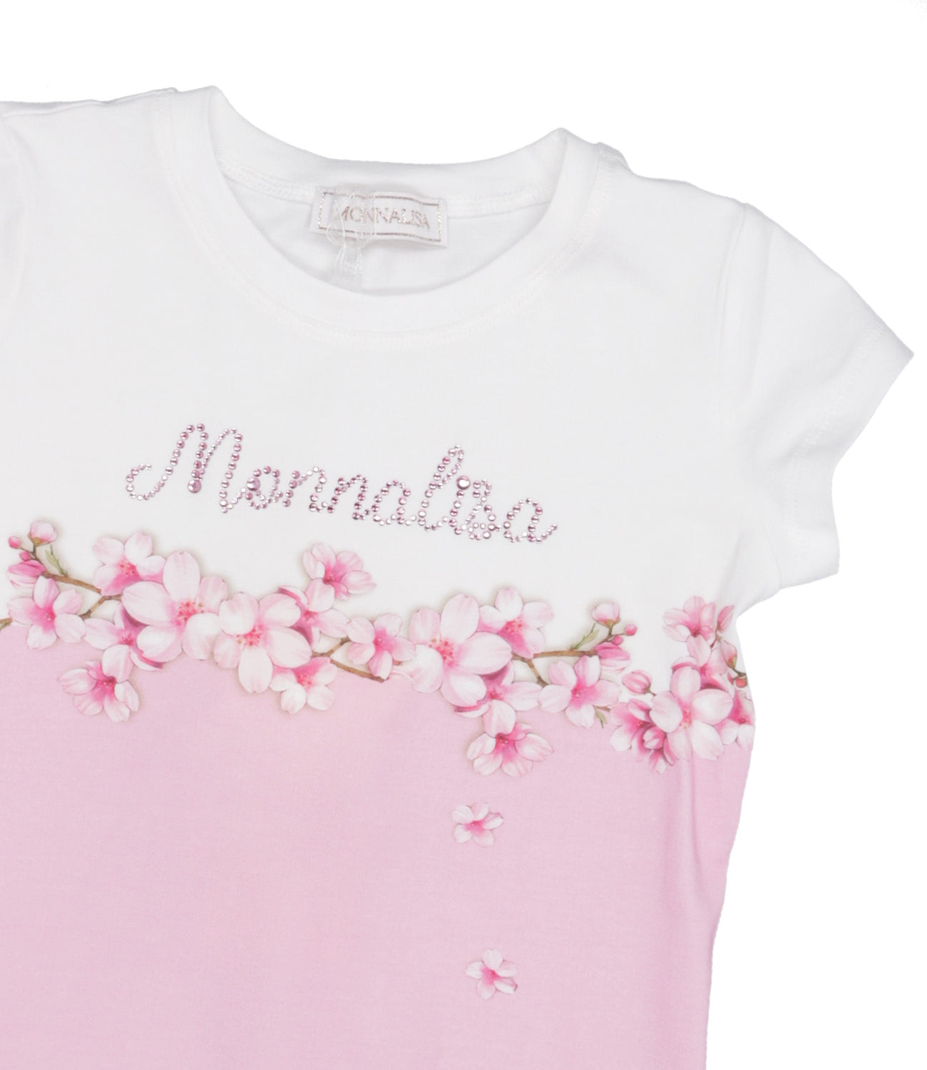 Monnalisa | T-Shirt Rosa e Bianca