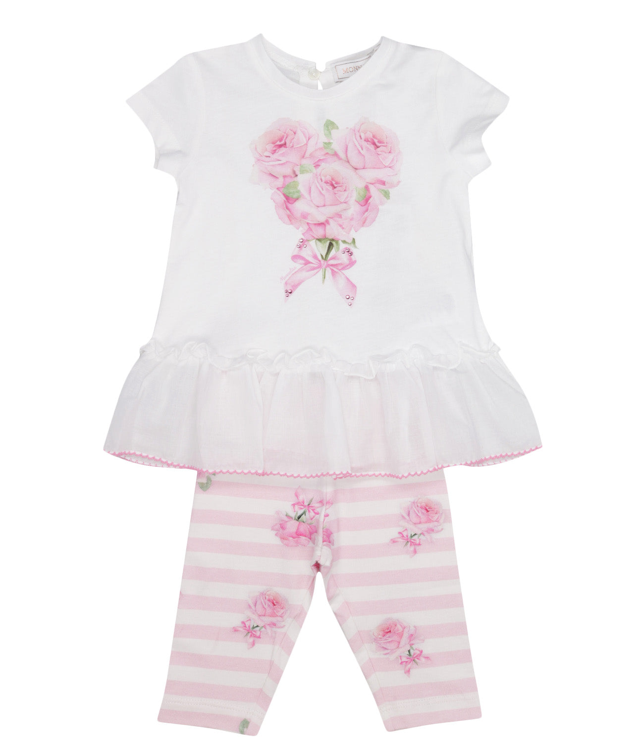 Monnalisa | Set T-Shirt e Leggings Bianco e Rosa