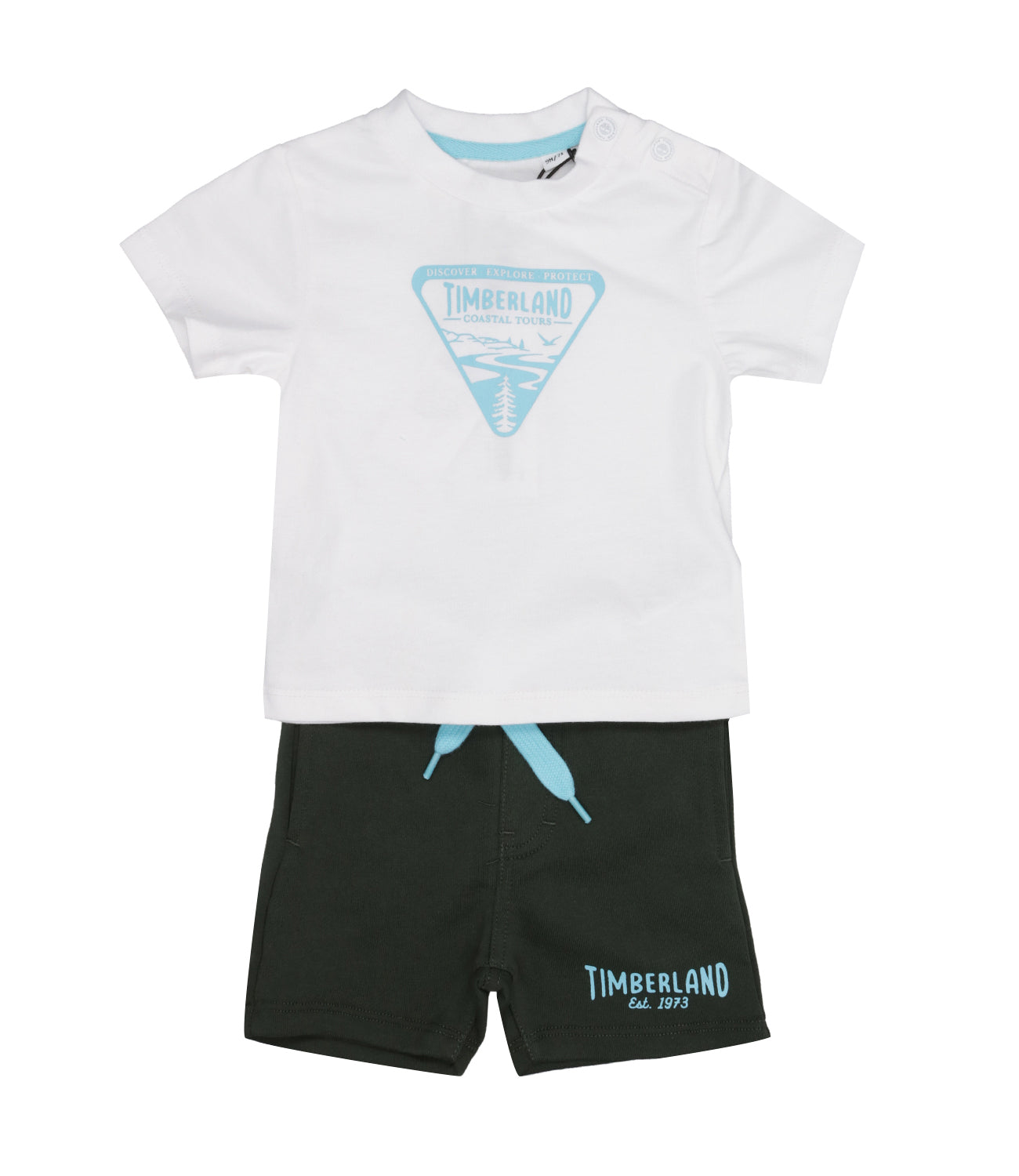 Timberland Kids | Set T-Shirt and Bermuda Shorts White and Navy Blue