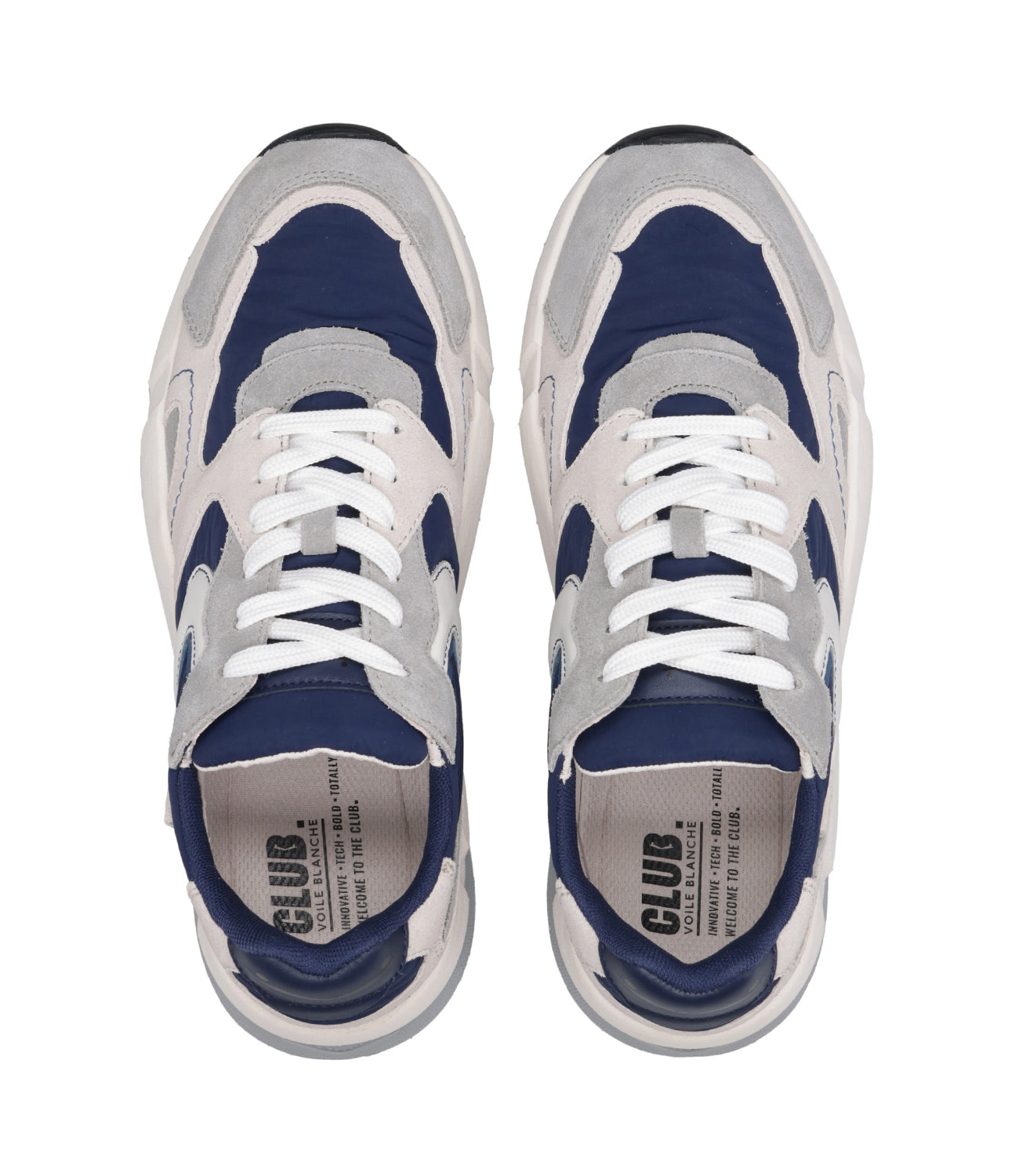 Voile Blanche | Sneakers Club 19 Grigio e Blu Navy