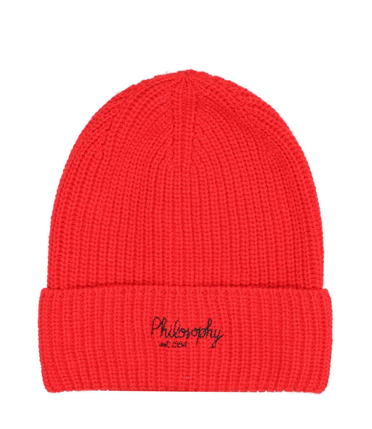 LANVIN Enfant logo-knit beanie hat - Red