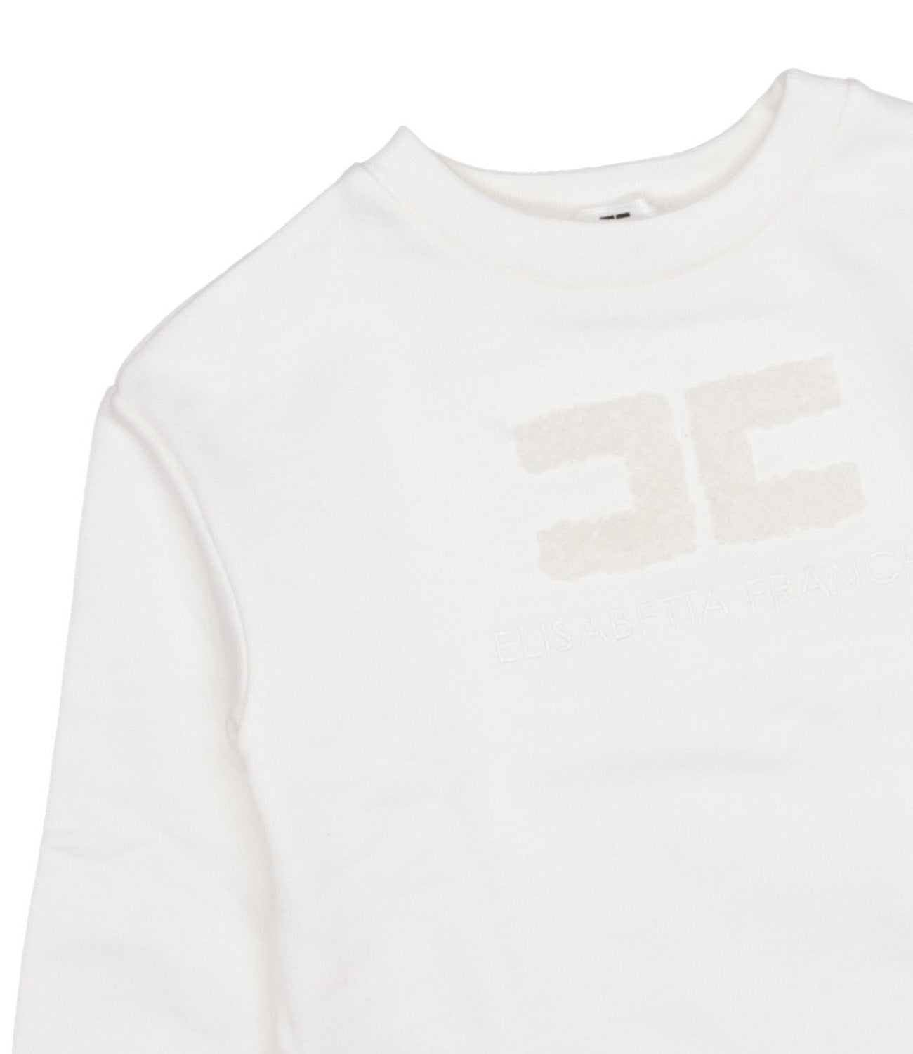 Elisabetta Franchi La Mia Bambina logo-embroidered cotton sweatshirt - White