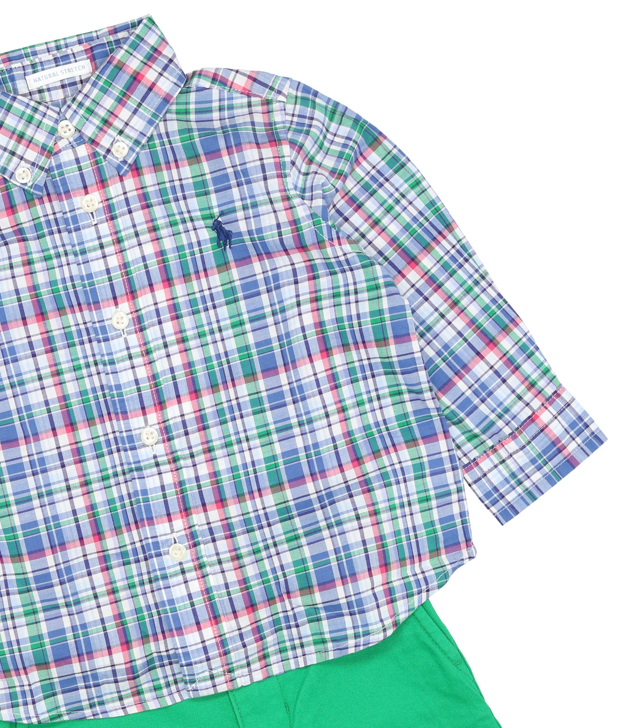 Ralph Lauren Childrenswear | Multicolor and Green Shirt and Bermuda Shirt Set